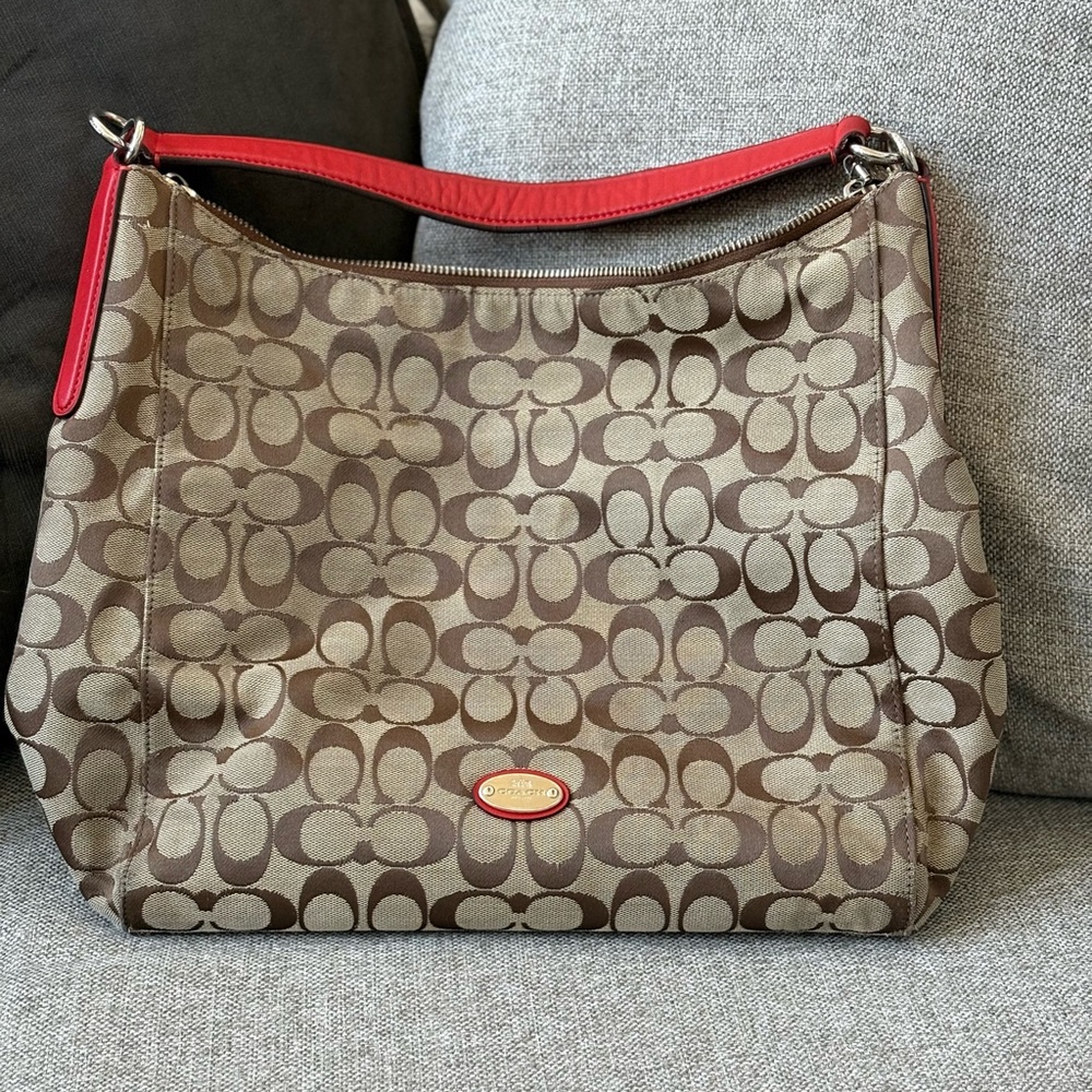 Coach monogrammed hobo bag
